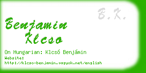 benjamin klcso business card
